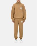 Sweatshirt avec sérigraphie brun clair