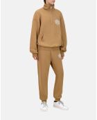 Sweatshirt avec sérigraphie brun clair