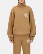 Sweatshirt avec sérigraphie brun clair