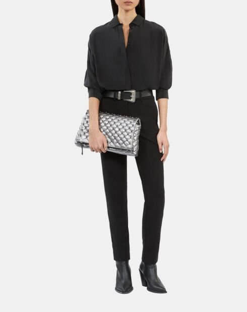 Pantalon tailleur avec gros grain noir