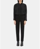 Pantalon tailleur avec gros grain noir