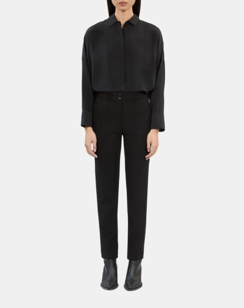 Pantalon tailleur avec gros grain noir