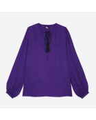 Chemise manches bouffantes violette