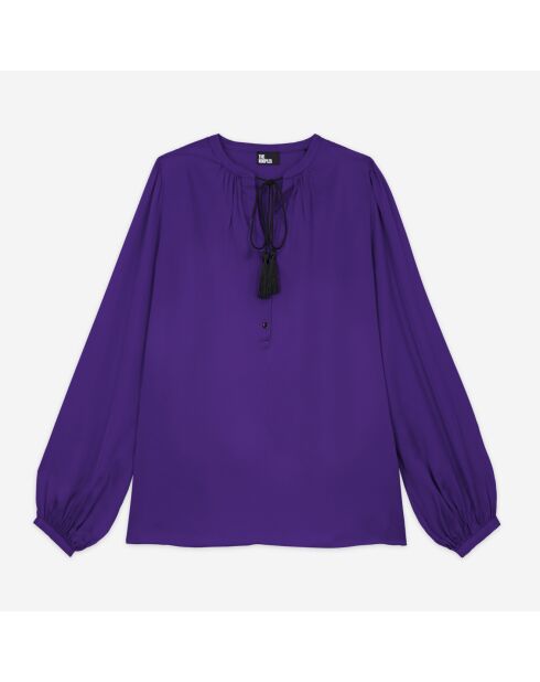 Chemise manches bouffantes violette