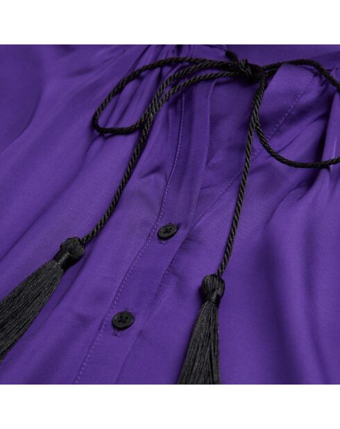 Chemise manches bouffantes violette