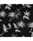 Chemise manches courtes avec palmiers noire et blanche