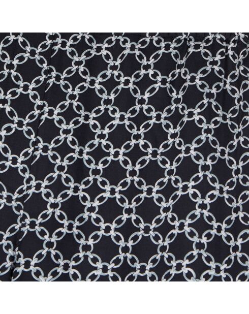 Pantalon droit imprimé noir et blanc