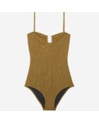 Maillot de bain The Kooples x Luz une pièce bustier kaki