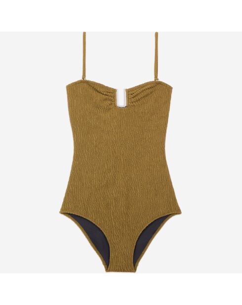 Maillot de bain The Kooples x Luz une pièce bustier kaki