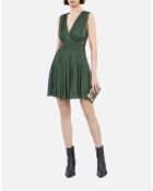 Robe courte tissu crinkle Kaki