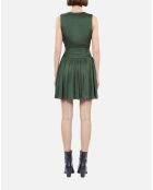 Robe courte tissu crinkle Kaki