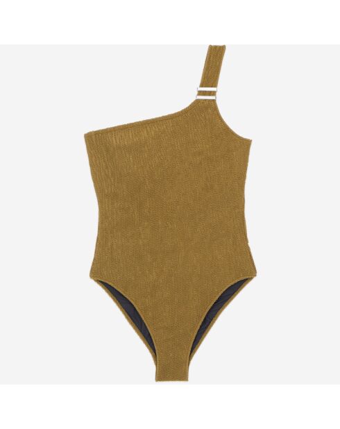 Maillot de bain The Kooples x Luz une pièce asymétrique kaki