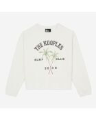 Sweatshirt avec sérigraphie écru