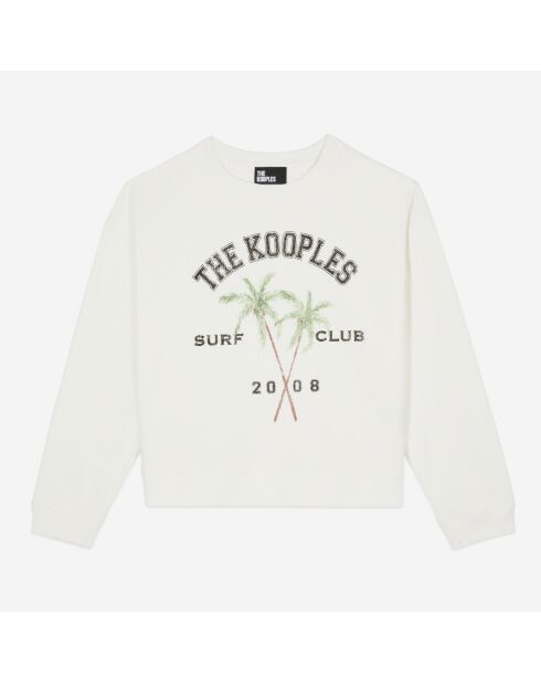 Sweatshirt avec sérigraphie écru