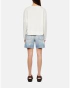 Sweatshirt avec sérigraphie écru