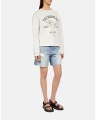 Sweatshirt avec sérigraphie écru