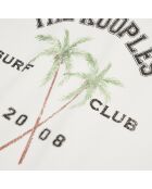 Sweatshirt avec sérigraphie écru