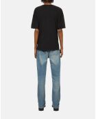 T-shirt avec sérigraphie noir délavé