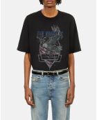 T-shirt avec sérigraphie noir délavé