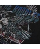 T-shirt avec sérigraphie noir délavé