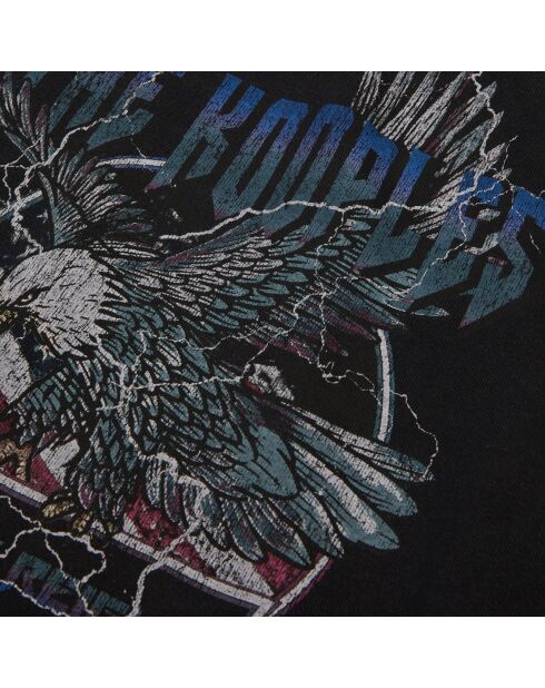 T-shirt avec sérigraphie noir délavé