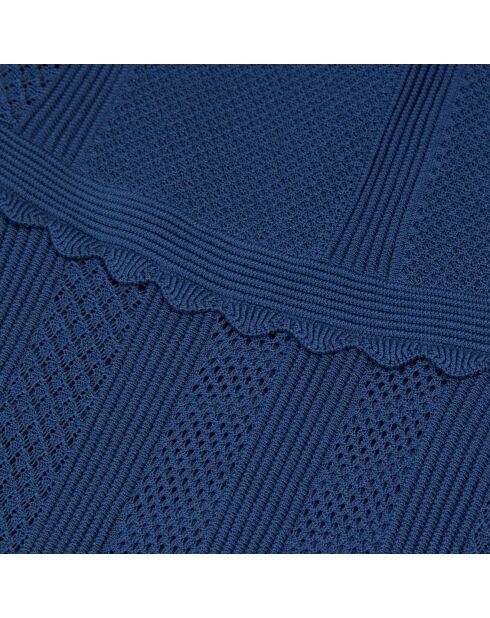Robe longue en maille ajourée bleu roi