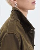 Veste en jean ceinturée kaki