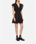 Robe courte en broderie anglaise noire