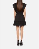 Robe courte en broderie anglaise noire