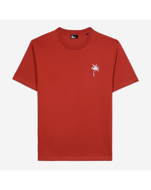 T-shirt avec broderie Palm tree rouge