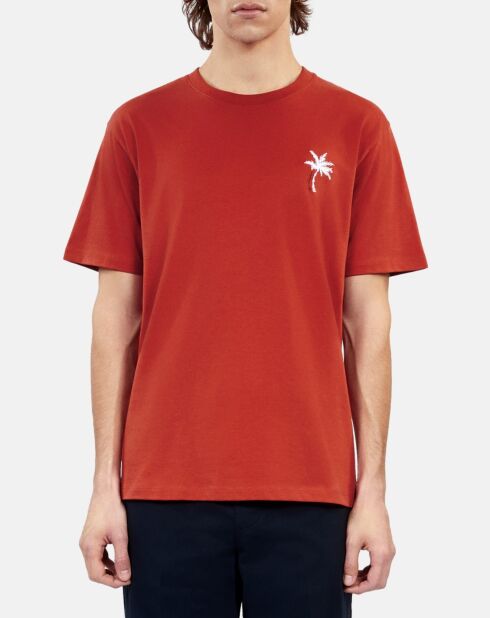 T-shirt avec broderie Palm tree rouge