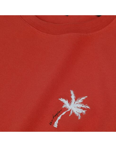 T-shirt avec broderie Palm tree rouge