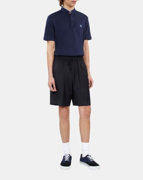 Bermuda en laine bleu marine foncé