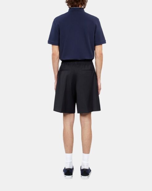 Bermuda en laine bleu marine foncé