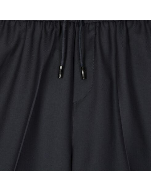 Bermuda en laine bleu marine foncé