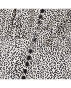 Robe courte léopard avec boutonnage noire et blanche