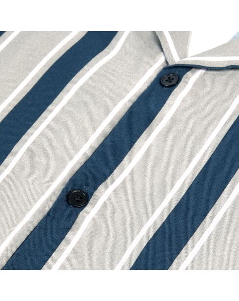 Chemise à manches courtes à rayures violettes et vertes