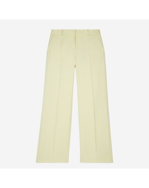 Pantalon tailleur jaune clair