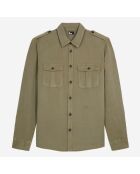 Chemise en lyocell et lin kaki