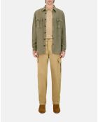 Chemise en lyocell et lin kaki