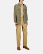 Chemise en lyocell et lin kaki