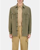 Chemise en lyocell et lin kaki