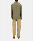 Chemise en lyocell et lin kaki