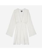 Robe courte blanche jacquard baroque