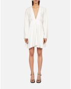 Robe courte blanche jacquard baroque