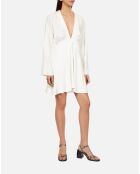 Robe courte blanche jacquard baroque