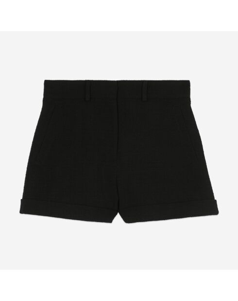 Short en tweed noir