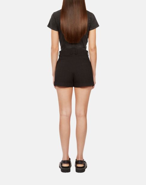 Short en tweed noir