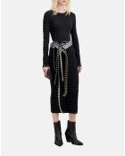 Robe longue avec spikes noire