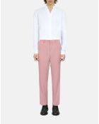 Pantalon de costume en laine rose pastel
